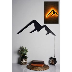 Decoratiune luminoasa LED, Mountain, MDF, 60 LED-uri, Galben imagine