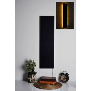 Decoratiune luminoasa LED, Rectangle, MDF, 60 LED-uri, Galben imagine