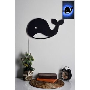 Decoratiune luminoasa LED, Baby Whale, MDF, 60 LED-uri, Albastru imagine