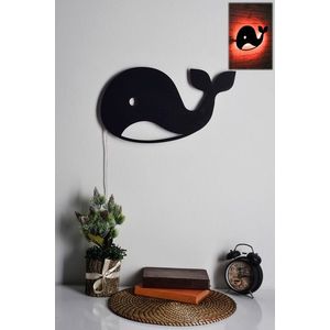 Decoratiune luminoasa LED, Baby Whale, MDF, 60 LED-uri, Rosu imagine