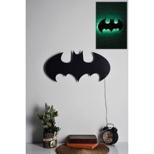 Decoratiune luminoasa LED, Batman, MDF, 60 LED-uri, Verde imagine