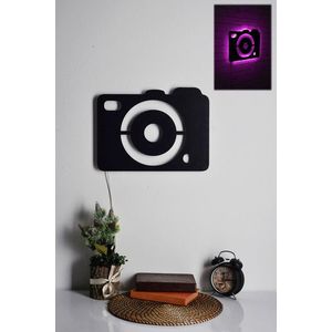 Decoratiune luminoasa LED, Camera, MDF, 60 LED-uri, Roz imagine