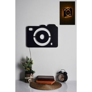 Decoratiune luminoasa LED, Camera, MDF, 60 LED-uri, Galben imagine