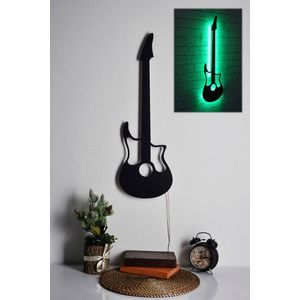 Decoratiune luminoasa LED, Guitar, MDF, 60 LED-uri, Verde imagine