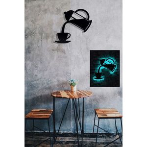 Decoratiune luminoasa LED, Coffee, MDF, 60 LED-uri, Albastru imagine