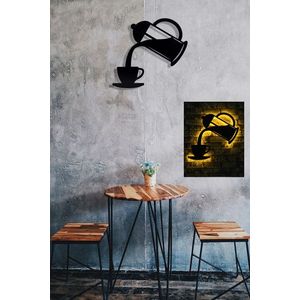 Decoratiune luminoasa LED, Coffee, MDF, 60 LED-uri, Galben imagine