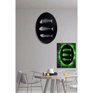 Decoratiune luminoasa LED, Fishbones, MDF, 60 LED-uri, Verde imagine