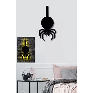 Decoratiune luminoasa LED, Spider, MDF, 60 LED-uri, Galben imagine