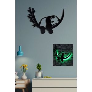 Decoratiune luminoasa LED, Baby Panda, MDF, 60 LED-uri, Verde imagine