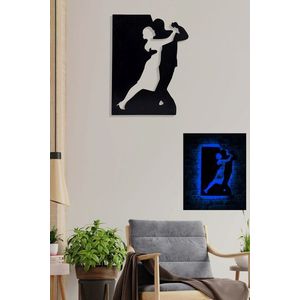 Decoratiune luminoasa LED, Dancing Couple, MDF, 60 LED-uri, Albastru imagine