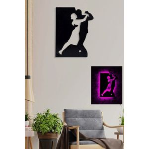 Decoratiune luminoasa LED, Dancing Couple, MDF, 60 LED-uri, Roz imagine