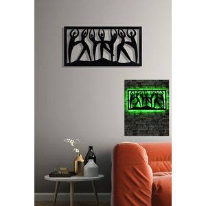 Decoratiune luminoasa LED, Dancing Women, MDF, 60 LED-uri, Verde imagine