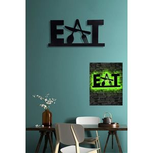 Decoratiune luminoasa LED, Eat, MDF, 60 LED-uri, Verde imagine