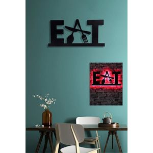 Decoratiune luminoasa LED, Eat, MDF, 60 LED-uri, Rosu imagine