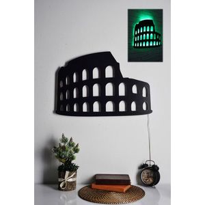 Decoratiune luminoasa LED, Colosseum, MDF, 60 LED-uri, Verde imagine