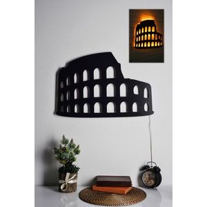 Decoratiune luminoasa LED, Colosseum, MDF, 60 LED-uri, Galben imagine