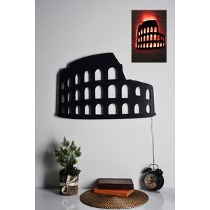 Decoratiune luminoasa LED, Colosseum, MDF, 60 LED-uri, Rosu imagine