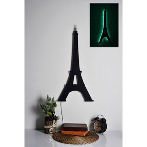 Decoratiune luminoasa LED, Eiffel Tower, MDF, 60 LED-uri, Verde imagine