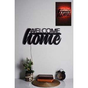 Decoratiune luminoasa LED, Welcome Home, MDF, 60 LED-uri, Rosu imagine