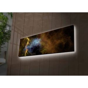 Tablou decorativ cu lumina LED, 3090İACTD-53, Canvas, 30 x 90 cm, Multicolor imagine