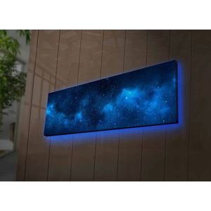 Tablou decorativ cu lumina LED, 3090NASA-017, Canvas, 30 x 90 cm, Multicolor imagine