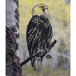 Decoratiune de perete, Eagle, Metal, Dimensiune: 22 x 31 cm, Negru imagine