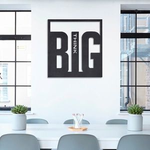 Decoratiune de perete, Big Think, Metal, Dimensiune: 50 x 50 cm, Negru imagine