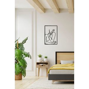 Decoratiune de perete, Woman Silhouettes 1, Metal, 30 x 45 cm, Negru imagine