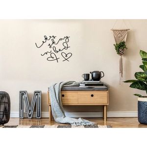 Decoratiune de perete, Let's Stay, Metal, 50 x 50 cm, Negru imagine