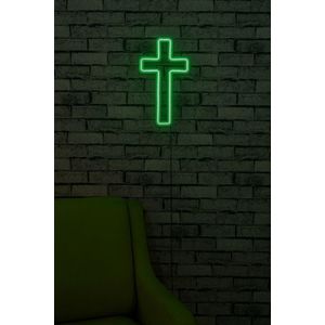 Decoratiune luminoasa LED, Cross Sign, Benzi flexibile de neon, DC 12 V, Verde imagine