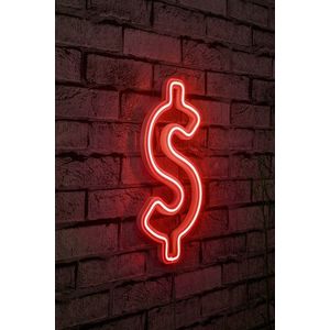 Decoratiune luminoasa LED, Dollar Sign, Benzi flexibile de neon, DC 12 V, Rosu imagine