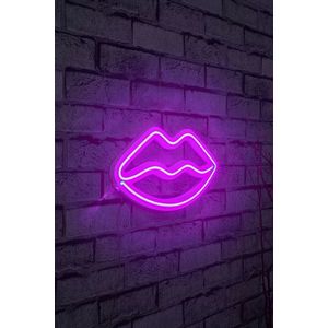 Decoratiune luminoasa LED, Lips, Benzi flexibile de neon, DC 12 V, Roz imagine