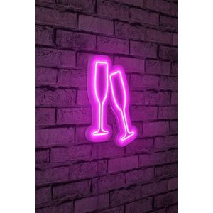 Decoratiune luminoasa LED, Champagne Glasses, Benzi flexibile de neon, DC 12 V, Roz imagine