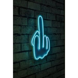 Decoratiune luminoasa LED, Middle Finger, Benzi flexibile de neon, DC 12 V, Albastru imagine