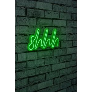 Decoratiune luminoasa LED, Shhh, Benzi flexibile de neon, DC 12 V, Verde imagine