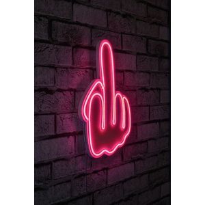 Decoratiune luminoasa LED, Middle Finger, Benzi flexibile de neon, DC 12 V, Roz imagine