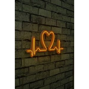 Decoratiune luminoasa LED, Love Rhythm, Benzi flexibile de neon, DC 12 V, Galben imagine