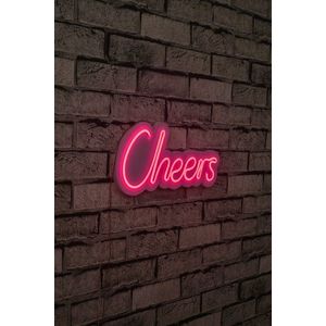 Decoratiune luminoasa LED, Cheers, Benzi flexibile de neon, DC 12 V, Roz imagine