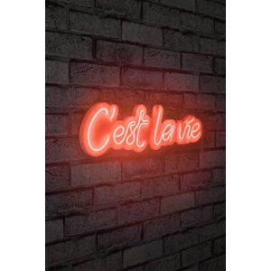 Decoratiune luminoasa LED, C'est La Vie, Benzi flexibile de neon, DC 12 V, Rosu imagine