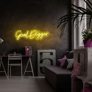 Decoratiune luminoasa LED, Goal Digger, Benzi flexibile de neon, DC 12 V, Galben imagine