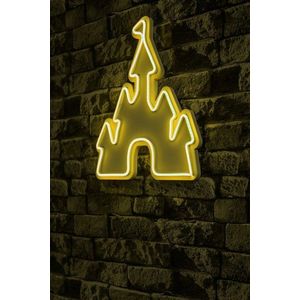 Decoratiune luminoasa LED, Castle, Benzi flexibile de neon, DC 12 V, Galben imagine