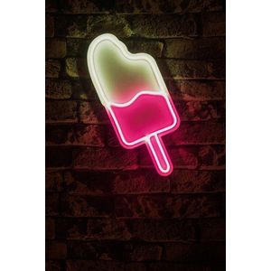 Decoratiune luminoasa LED, Ice Cream, Benzi flexibile de neon, DC 12 V, Alb/Roz imagine