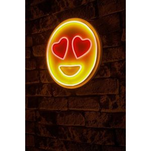 Decoratiune luminoasa LED, Love Smile, Benzi flexibile de neon, DC 12 V, Roșu / galben imagine