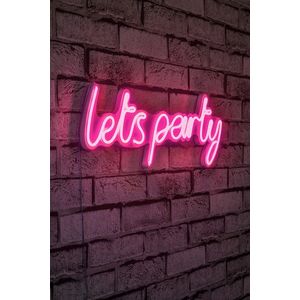 Decoratiune luminoasa LED, Lets Party, Benzi flexibile de neon, DC 12 V, Roz imagine