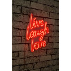 Decoratiune luminoasa LED, Live Laugh Love, Benzi flexibile de neon, DC 12 V, Rosu imagine