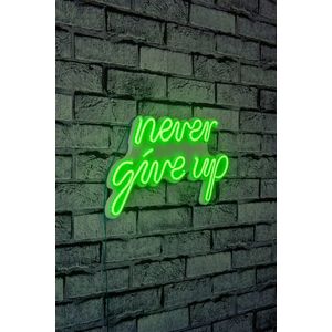 Decoratiune luminoasa LED, Never Give Up, Benzi flexibile de neon, DC 12 V, Verde imagine