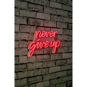 Decoratiune luminoasa LED, Never Give Up, Benzi flexibile de neon, DC 12 V, Rosu imagine