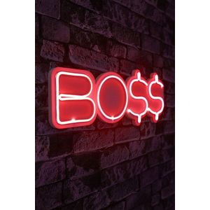 Decoratiune luminoasa LED, BOSS, Benzi flexibile de neon, DC 12 V, Rosu imagine