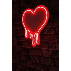 Decoratiune luminoasa LED, Melting Heart, Benzi flexibile de neon, DC 12 V, Rosu imagine