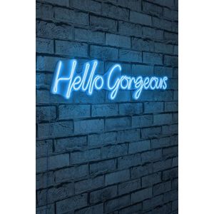 Decoratiune luminoasa LED, Hello Gorgeous, Benzi flexibile de neon, DC 12 V, Albastru imagine